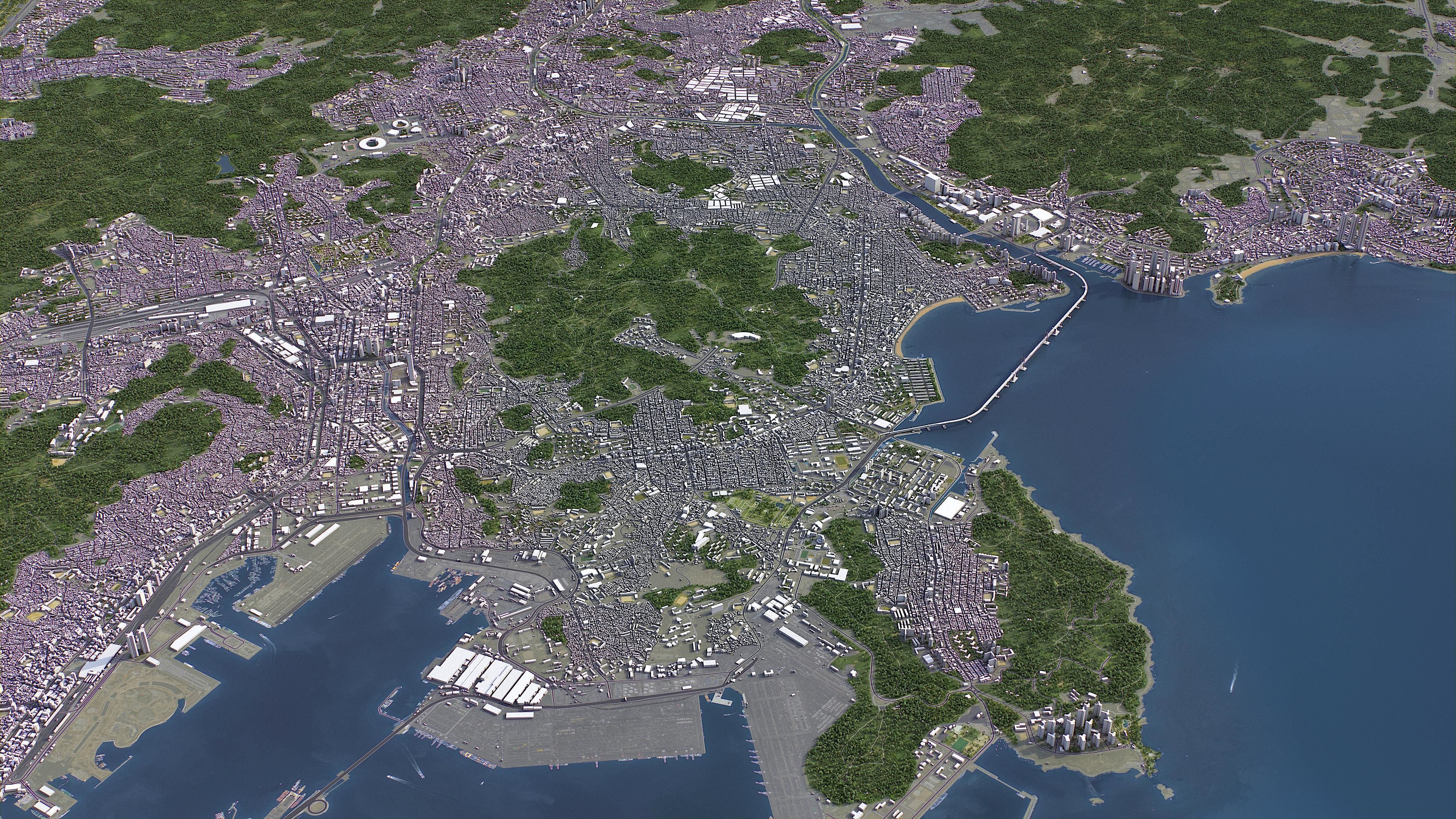 Busan - 3D City Topography Terrain 3D Model Collection_29