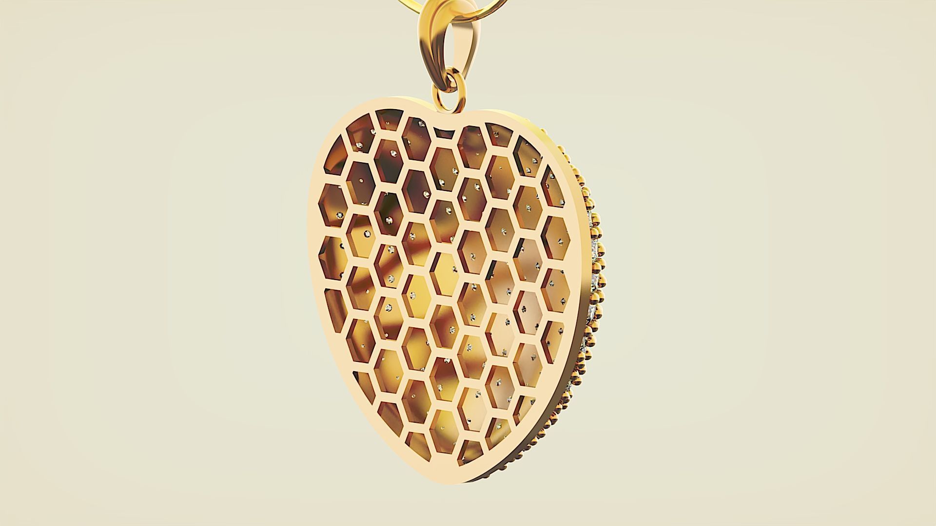 Heart of Gold Pendant Free 3D print model_1
