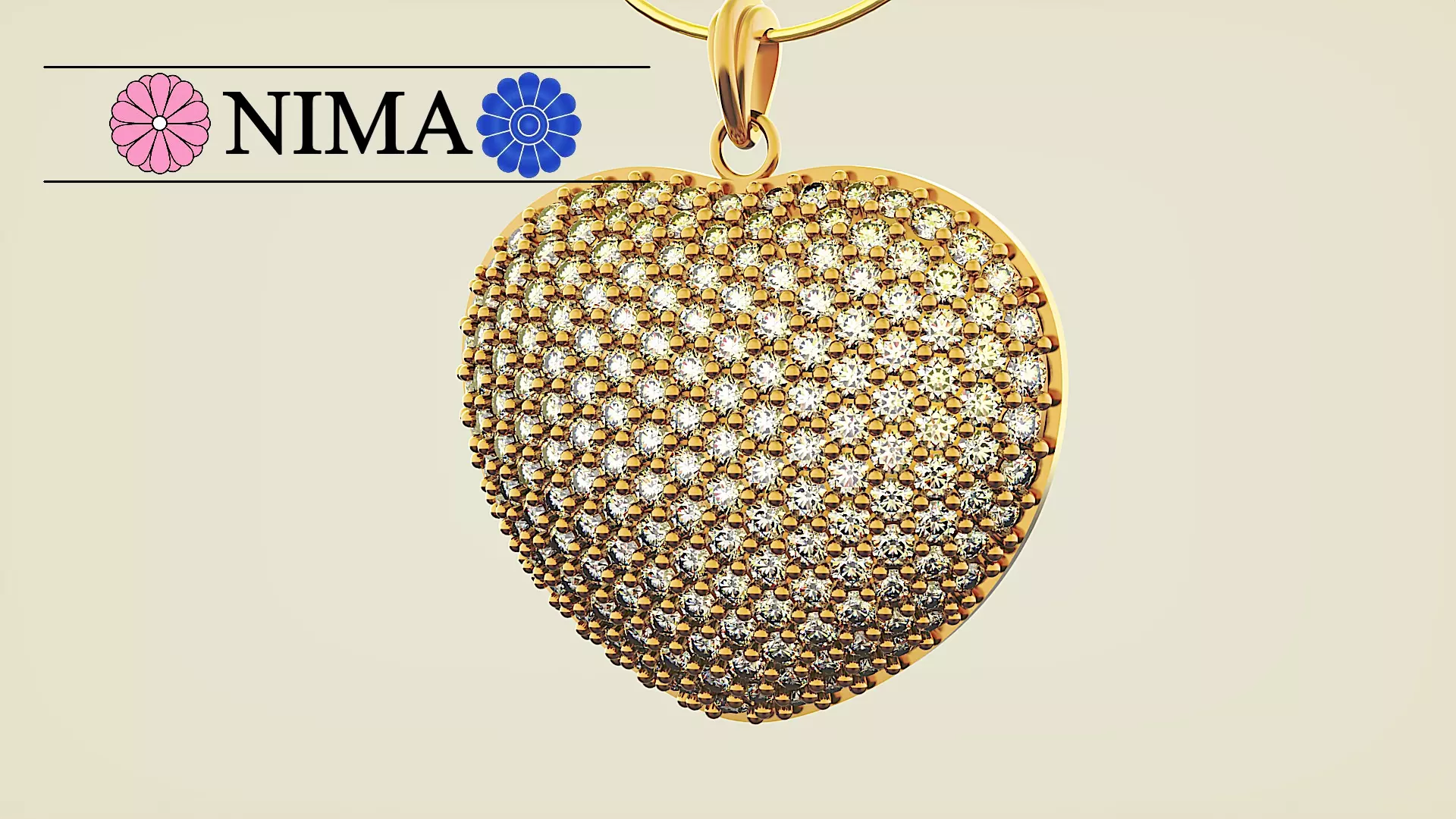 Heart of Gold Pendant Free 3D print model_0