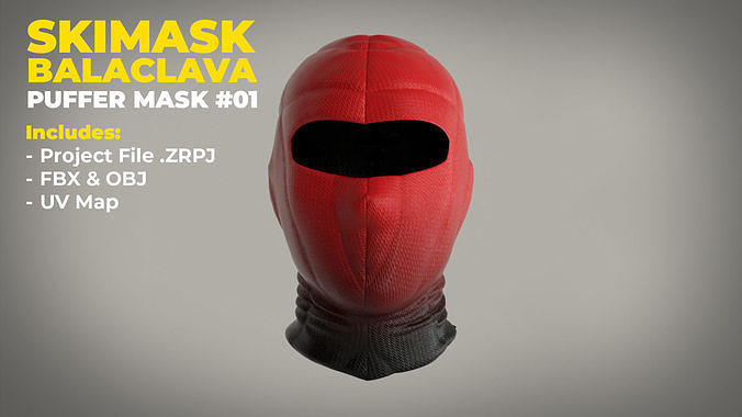 Skimask Balaclava - Clo3D Marvelous Designer Project 3D model