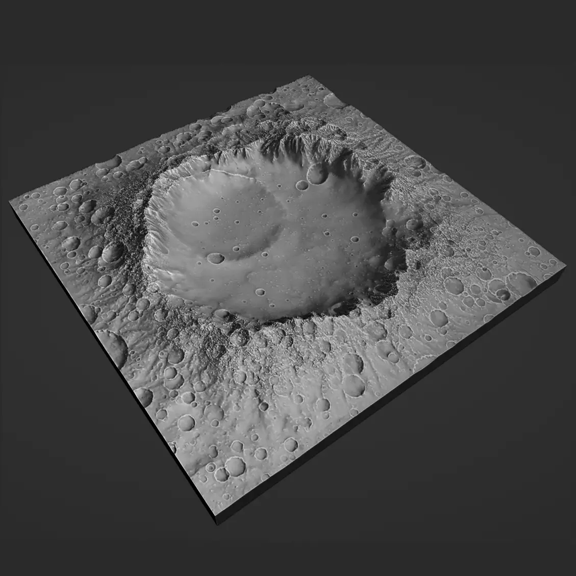 Lunar crater Moon landscape 3D print model_0