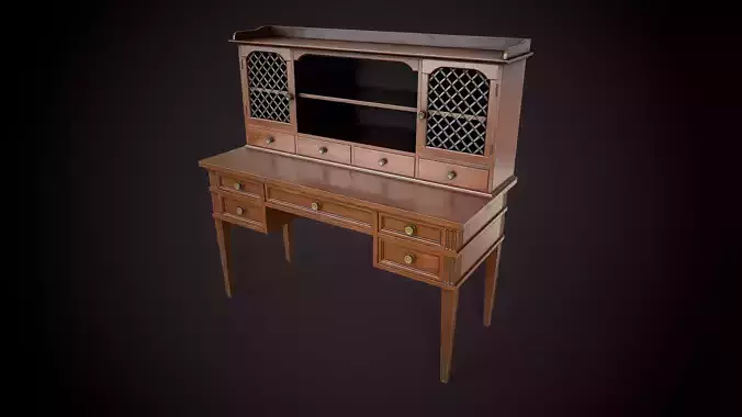Vintage Office Desk with hutch
