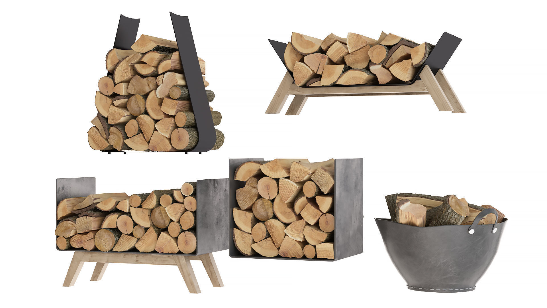 Firewood set 3D model_9