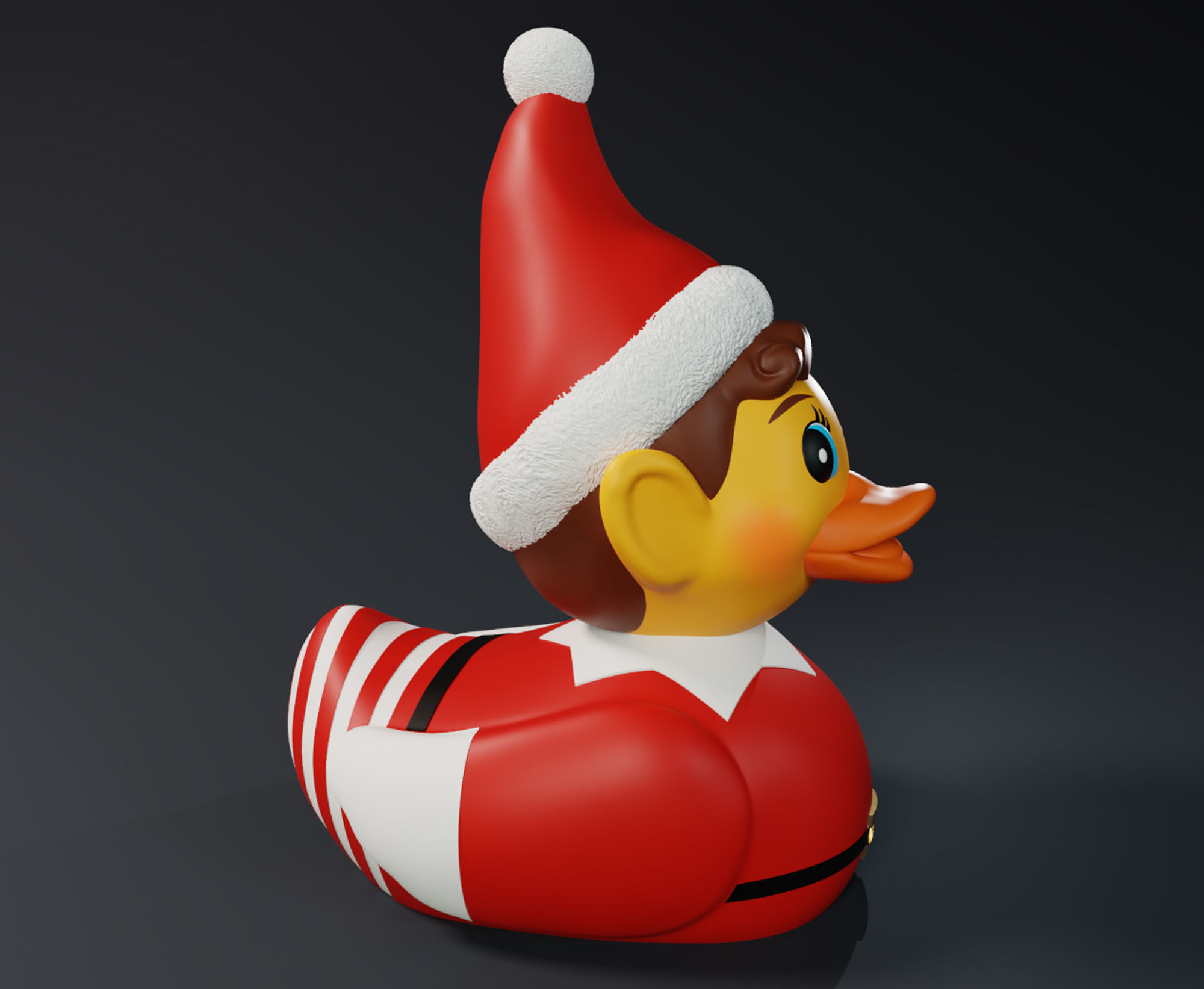 Cute Elf on a Shelf Rubber Duck 3D print model_1