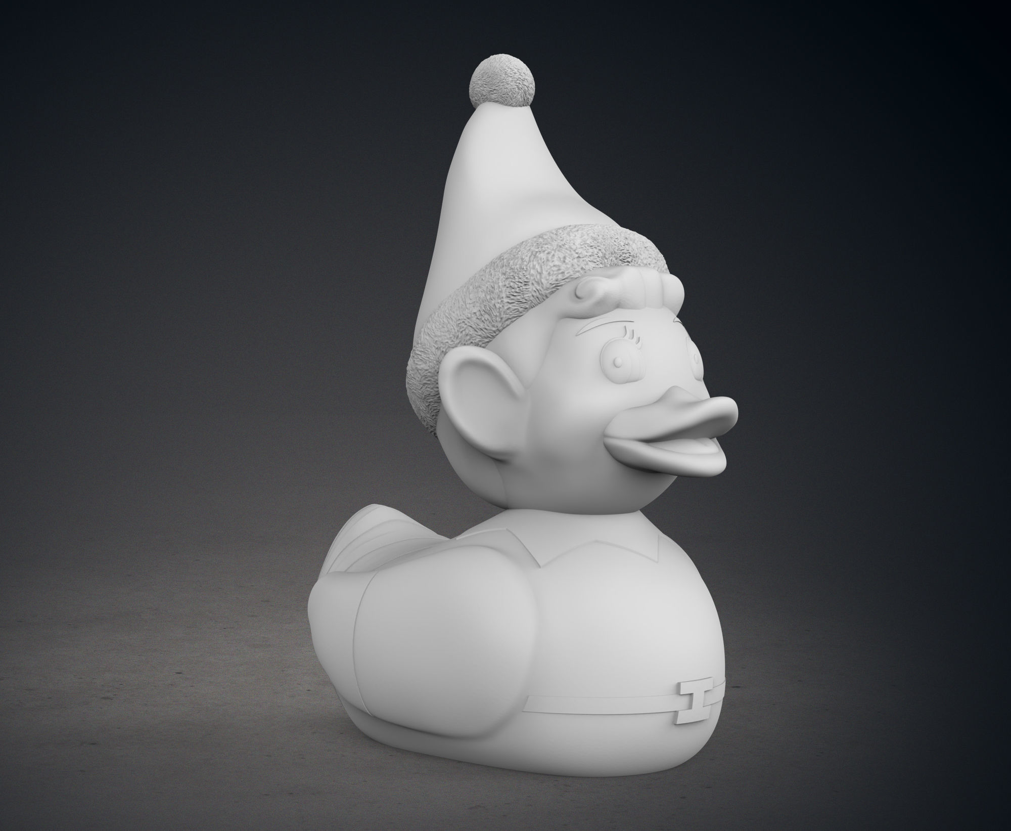 Cute Elf on a Shelf Rubber Duck 3D print model_9