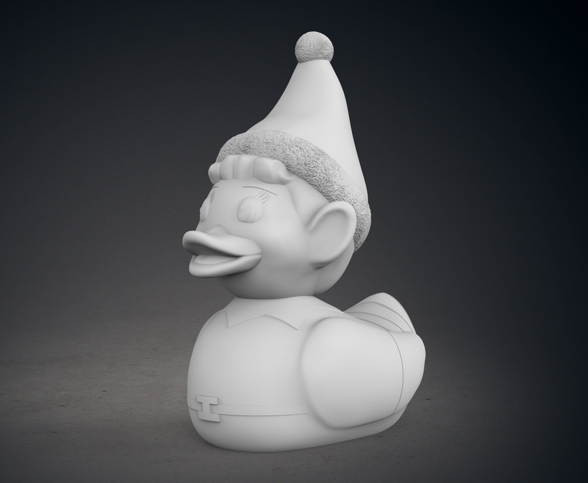 Cute Elf on a Shelf Rubber Duck 3D print model_3