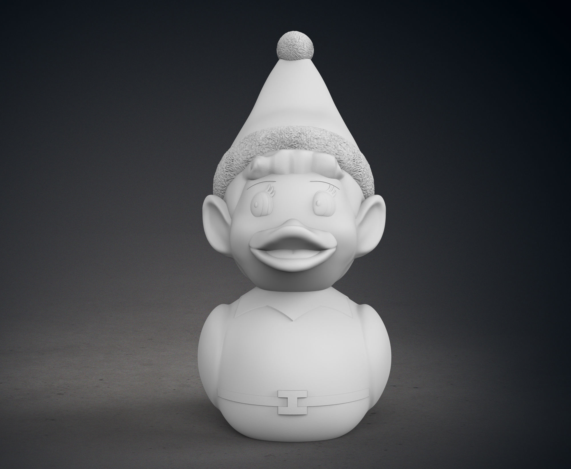 Cute Elf on a Shelf Rubber Duck 3D print model_10