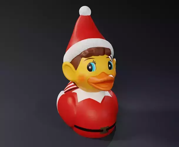 Cute Elf on a Shelf Rubber Duck 3D print model