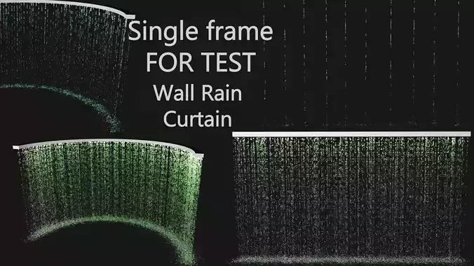 Waterfall Wall Rain Curtain Fountains Free 3D model for TEST