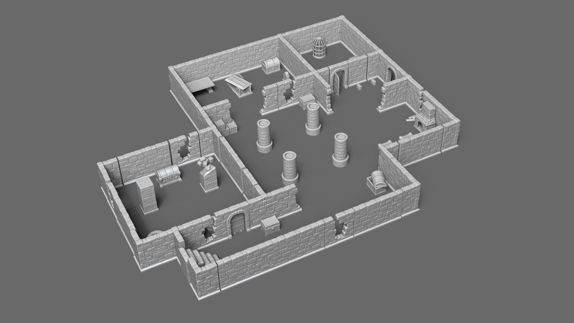 Modular RPG Dungeon Set Kit - 37 Printable Pieces 3D print model_1