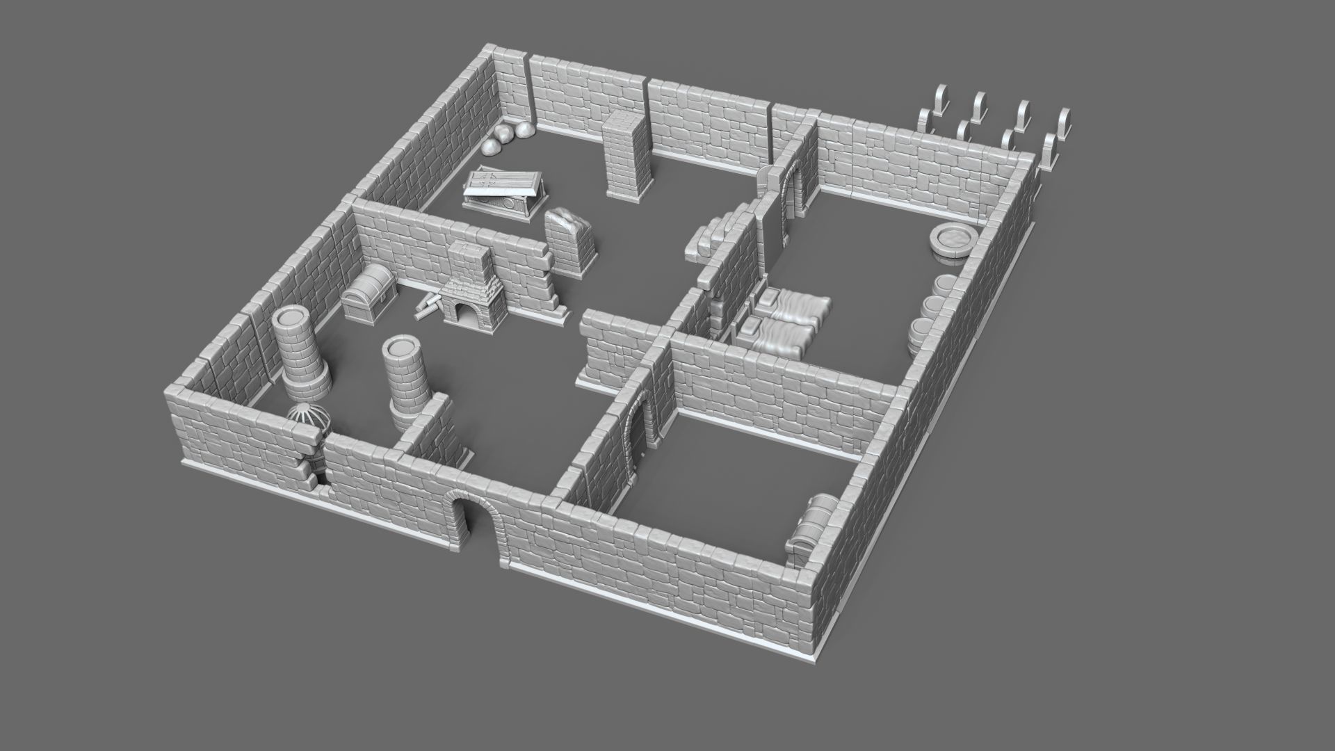 Modular RPG Dungeon Set Kit - 37 Printable Pieces 3D print model_16