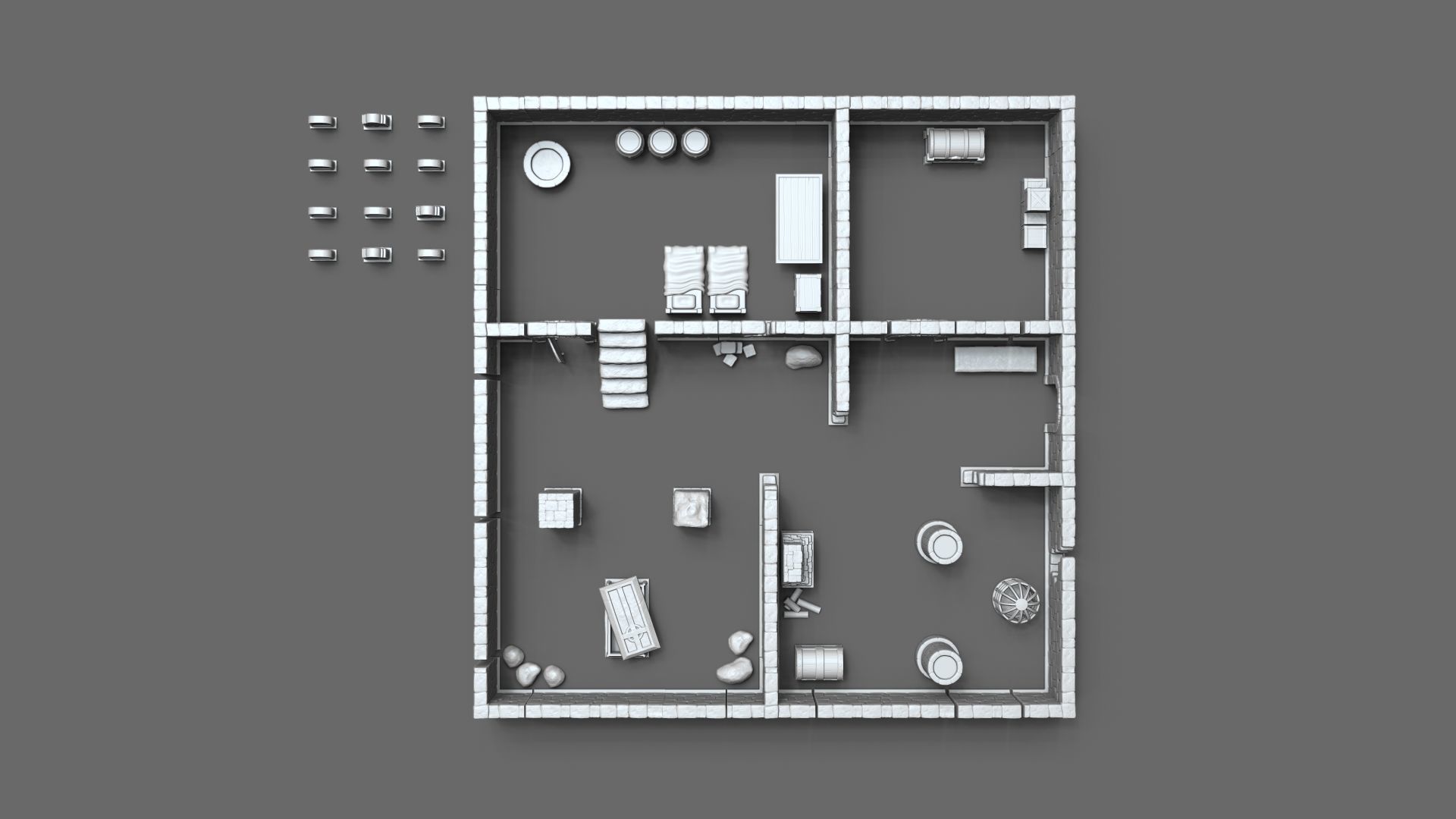 Modular RPG Dungeon Set Kit - 37 Printable Pieces 3D print model_17