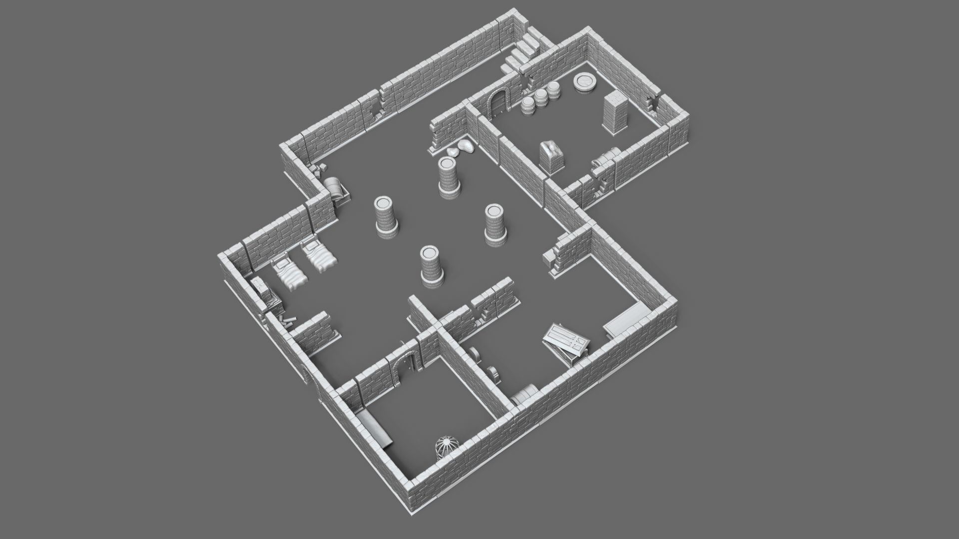 Modular RPG Dungeon Set Kit - 37 Printable Pieces 3D print model_15