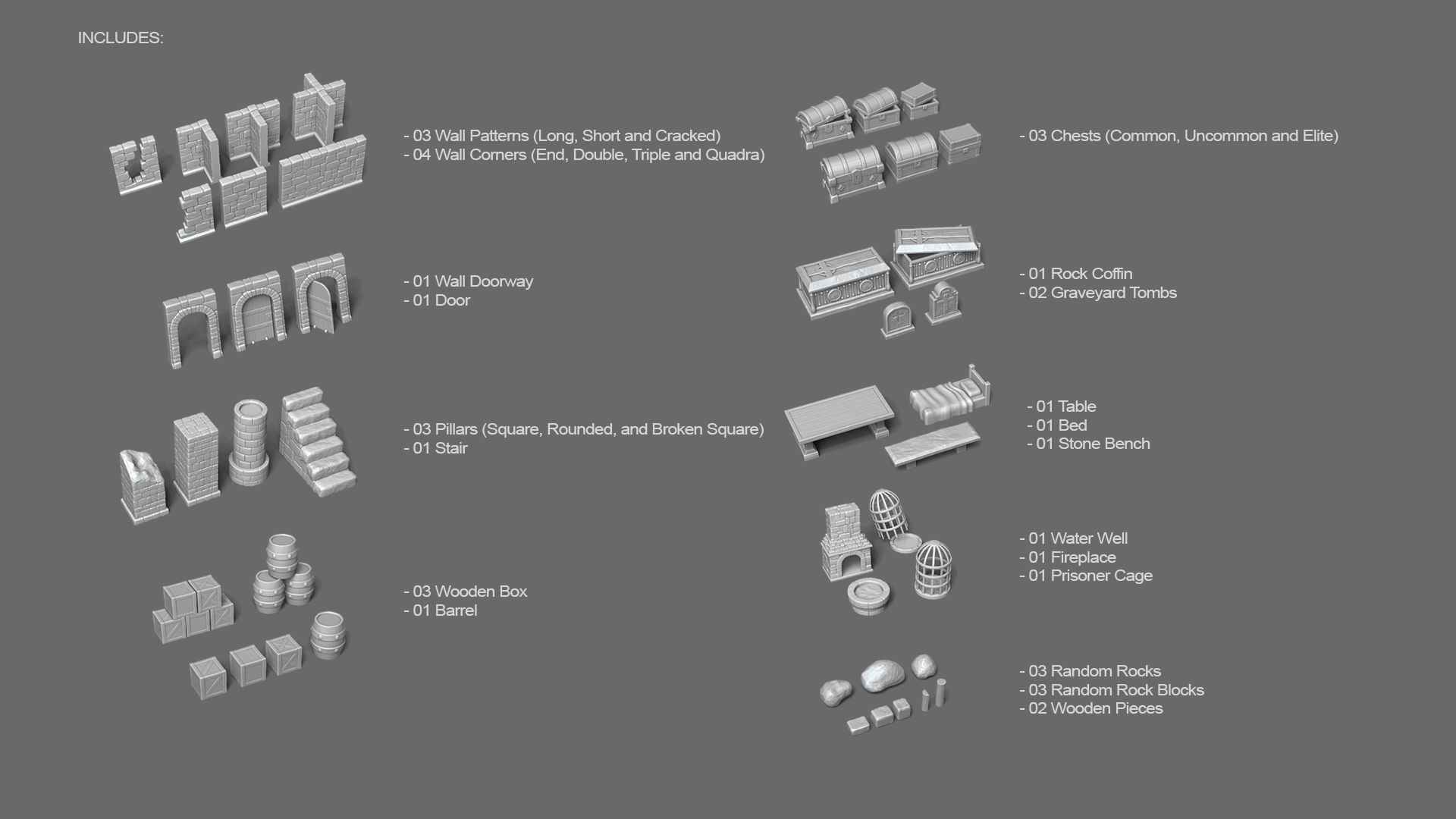 Modular RPG Dungeon Set Kit - 37 Printable Pieces 3D print model_3