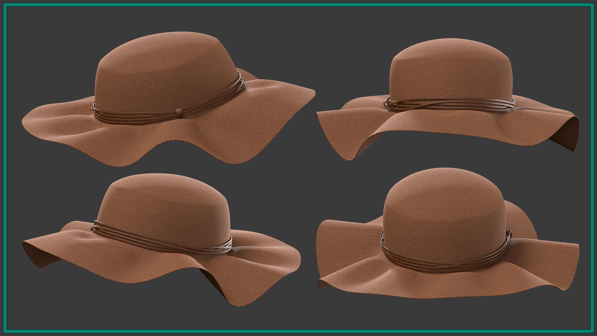 15 female hat Low-poly 3D model_7
