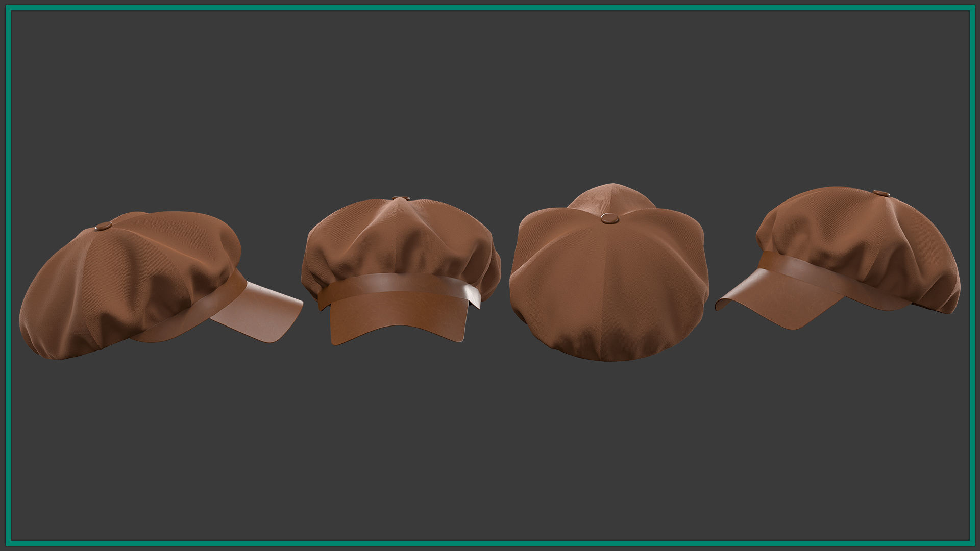 15 female hat Low-poly 3D model_11