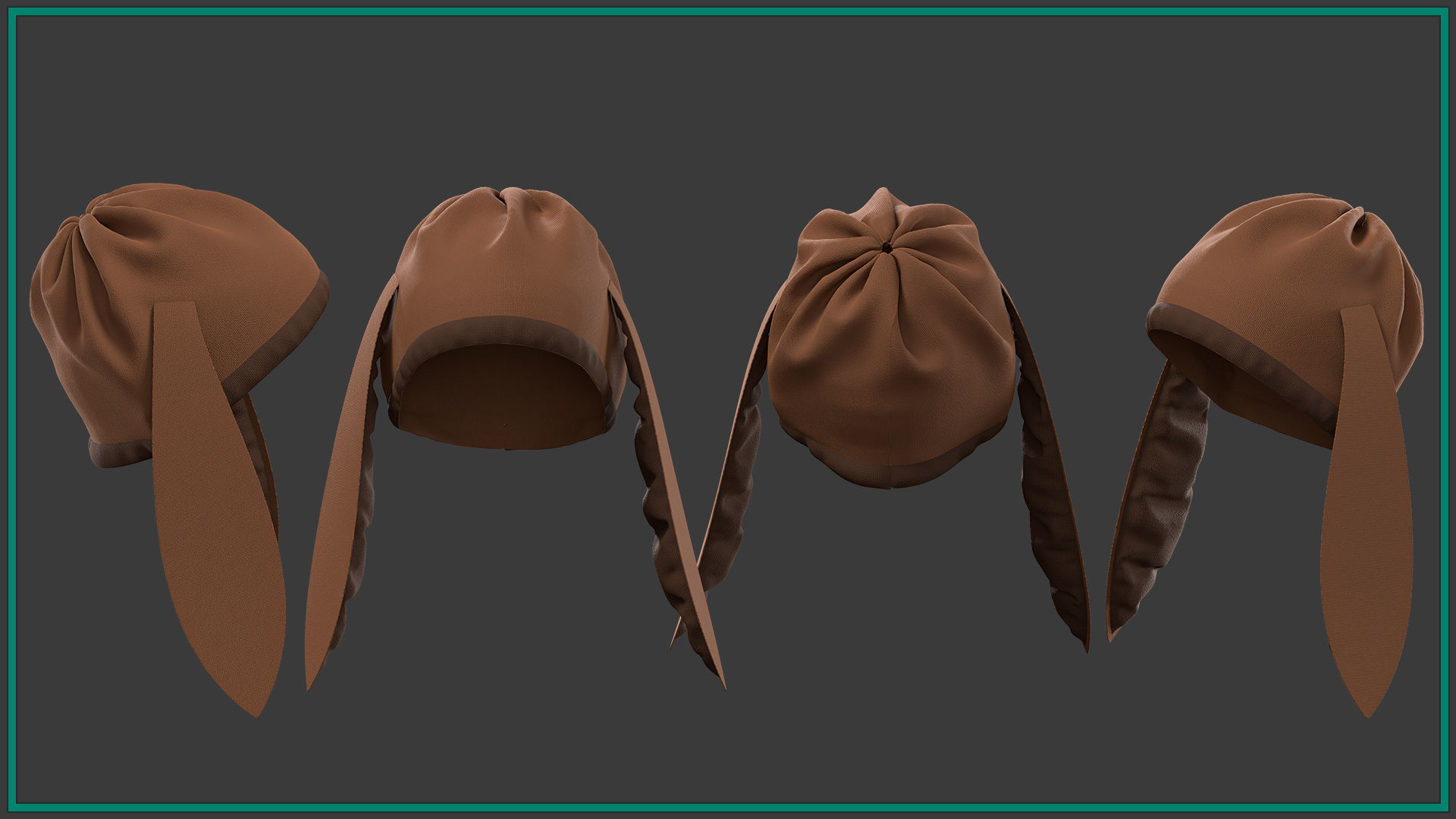 15 female hat Low-poly 3D model_12