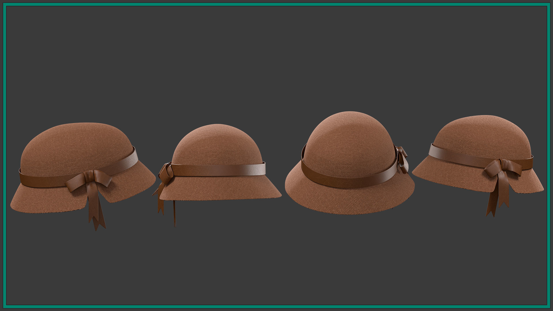 15 female hat Low-poly 3D model_14