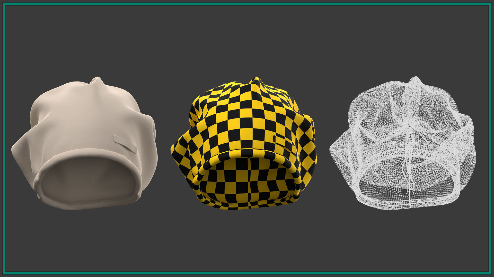 15 female hat Low-poly 3D model_17