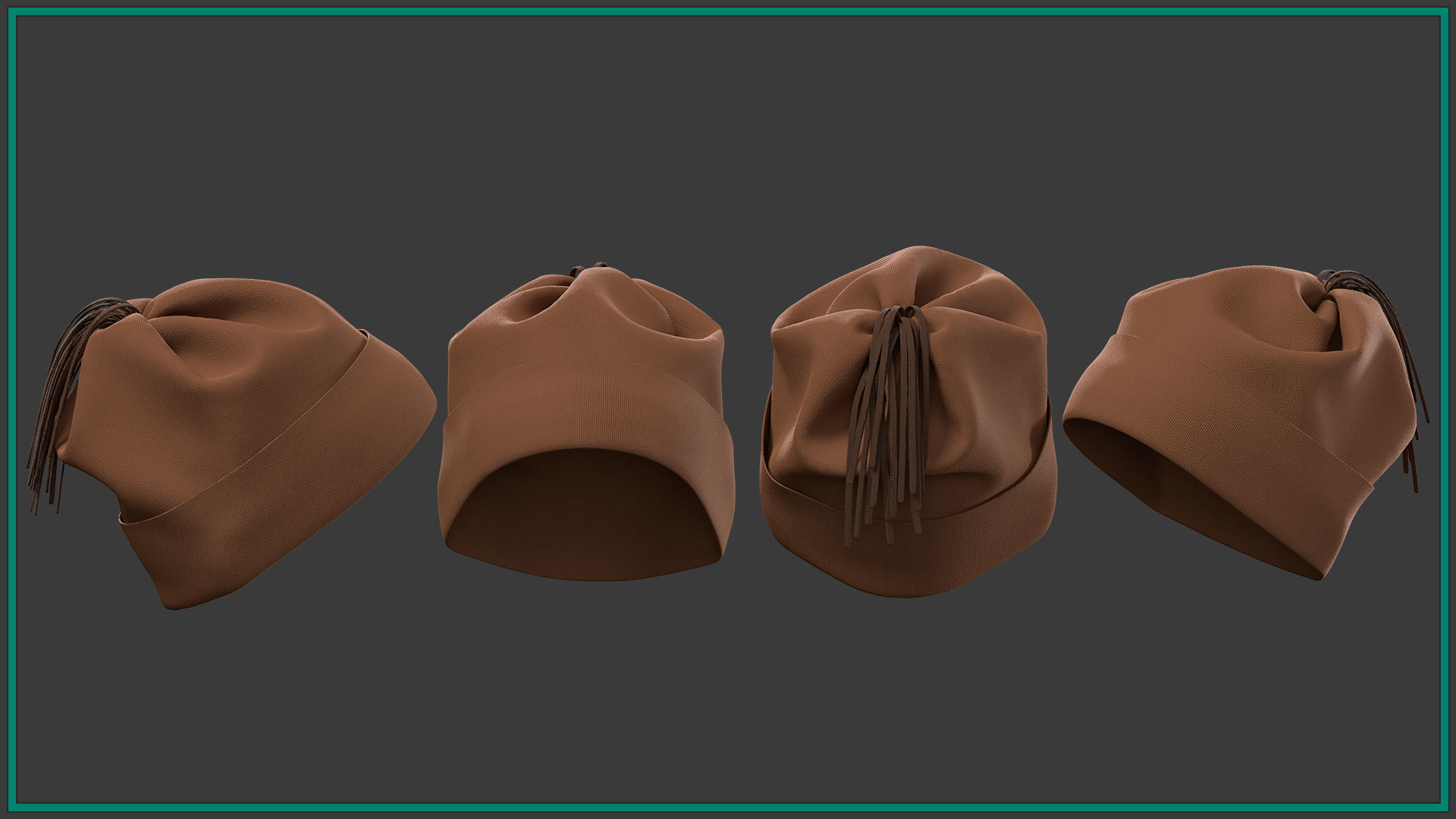 15 female hat Low-poly 3D model_2