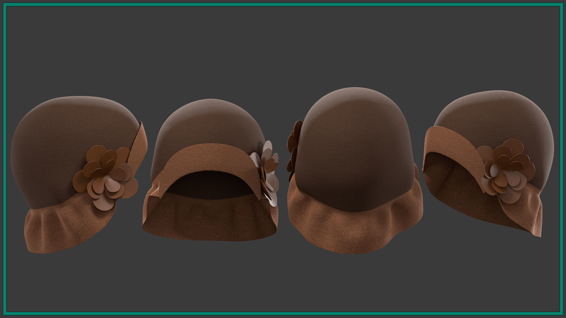 15 female hat Low-poly 3D model_4