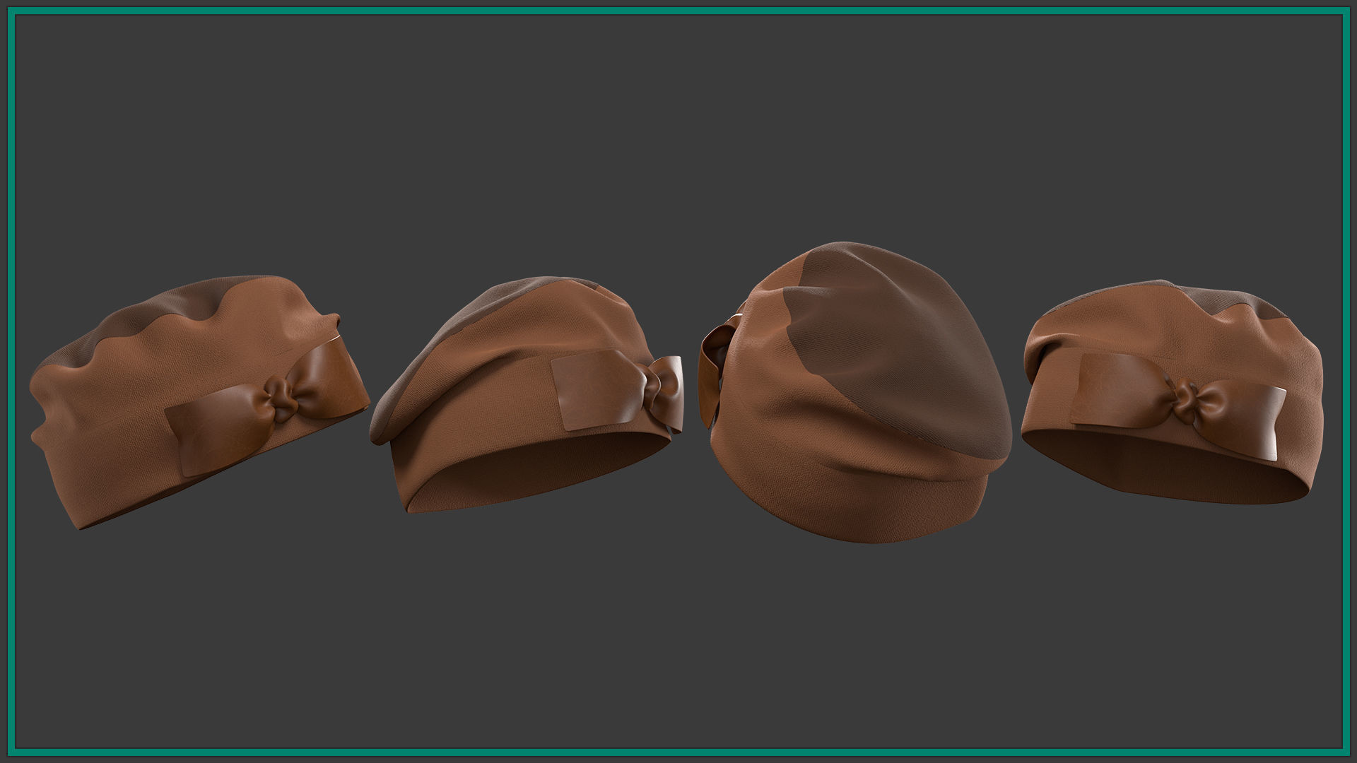 15 female hat Low-poly 3D model_10