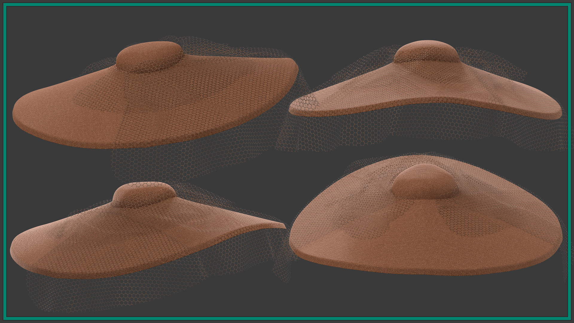 15 female hat Low-poly 3D model_9