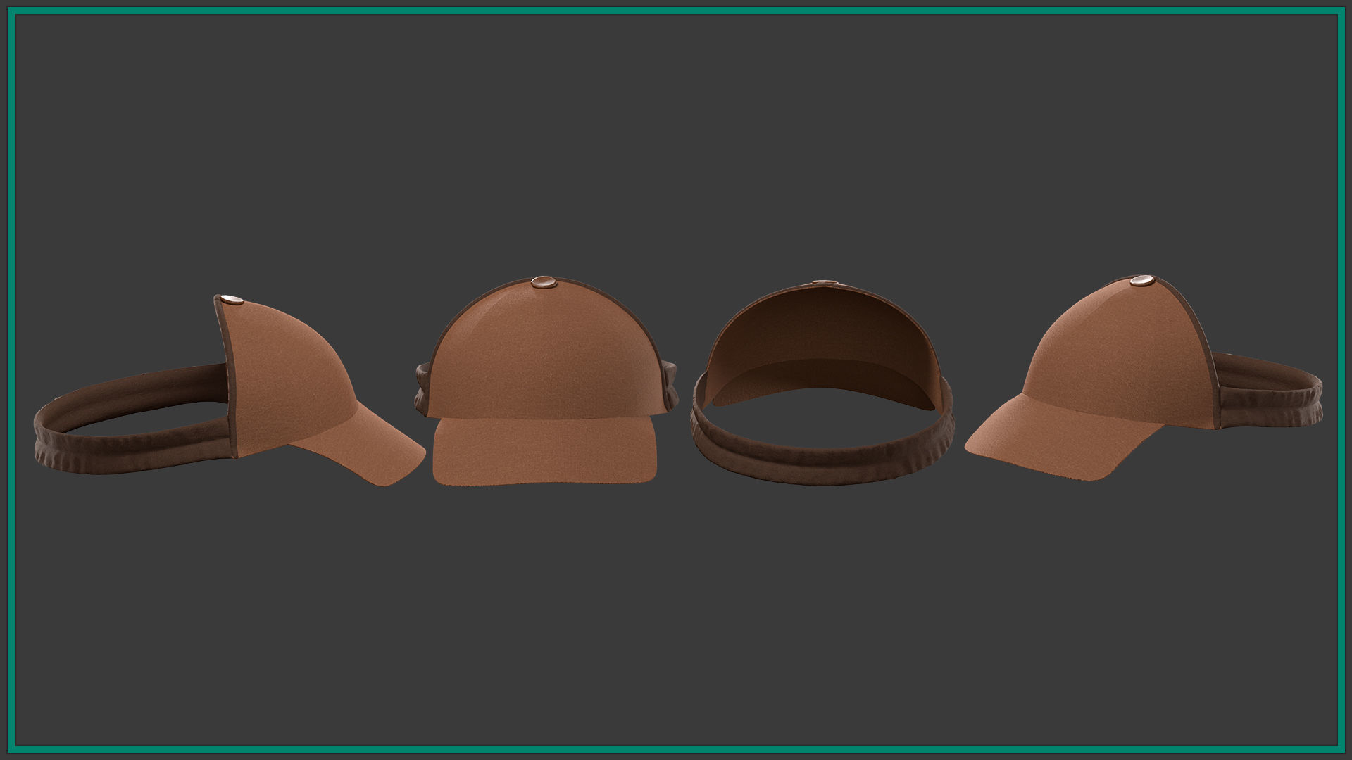 15 female hat Low-poly 3D model_13