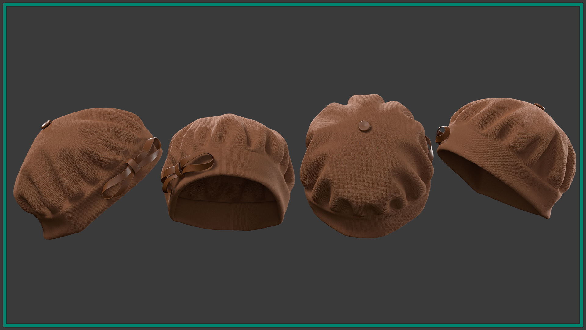 15 female hat Low-poly 3D model_8