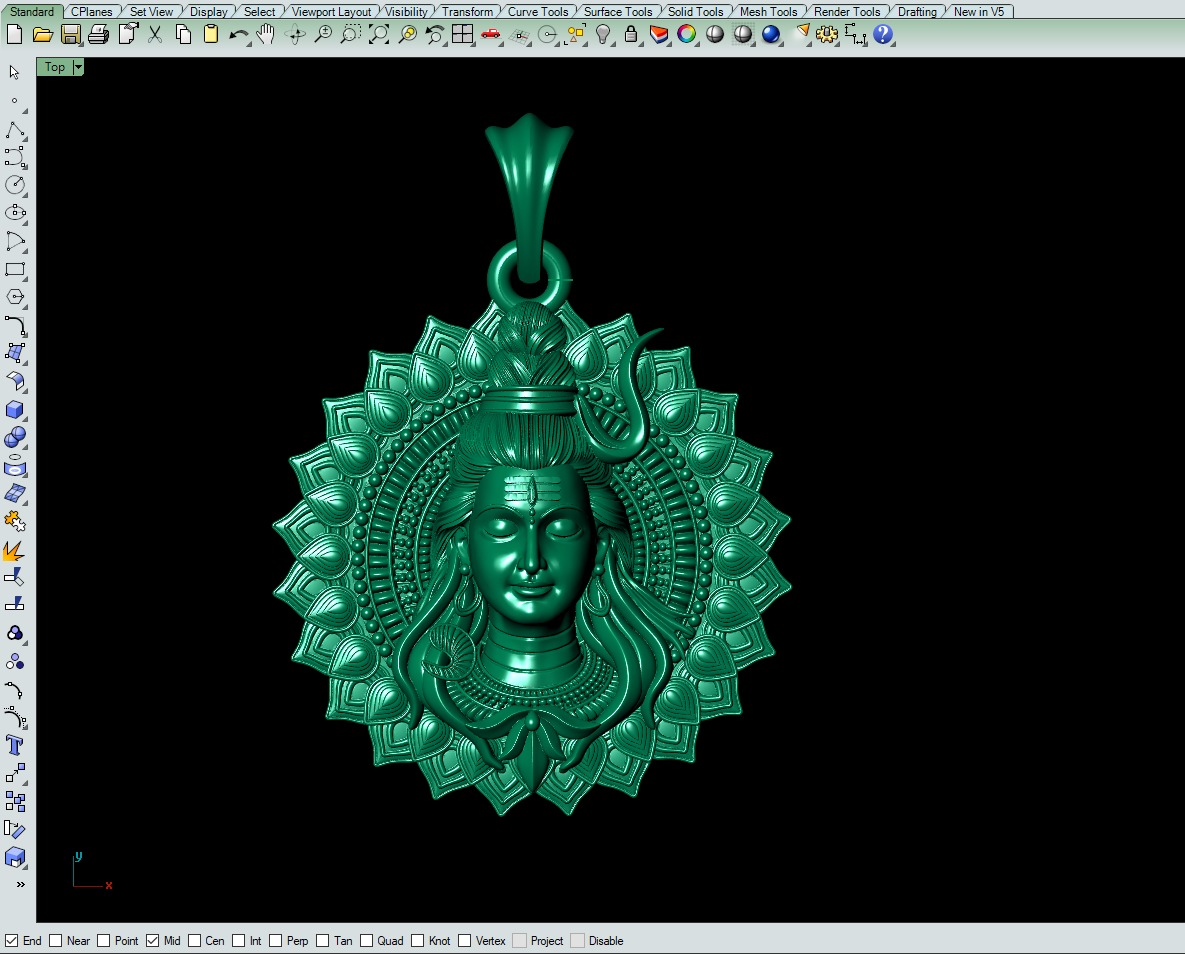 Shiva Pendant 3Dprint file-2 3D print model_4