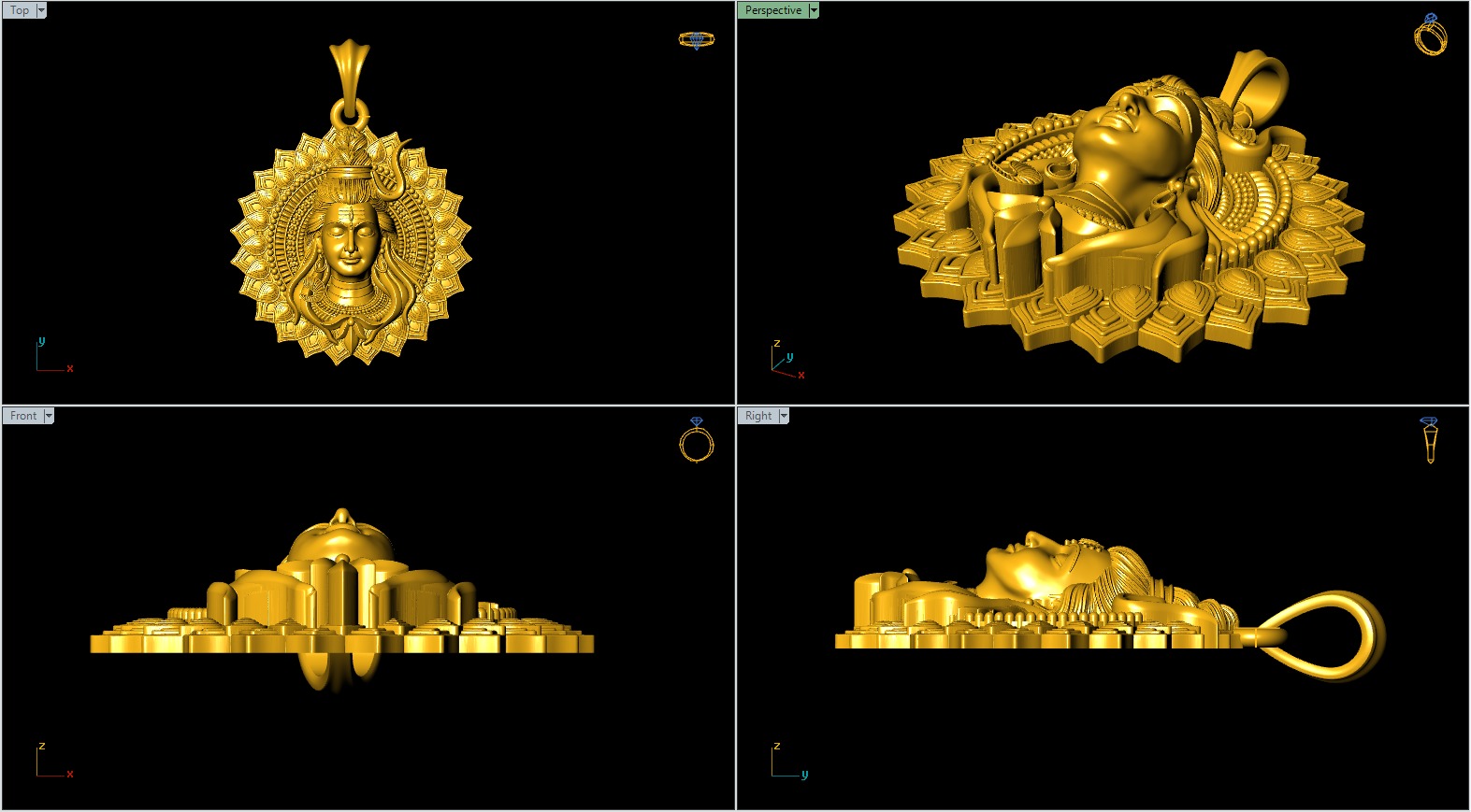 Shiva Pendant 3Dprint file-2 3D print model_5