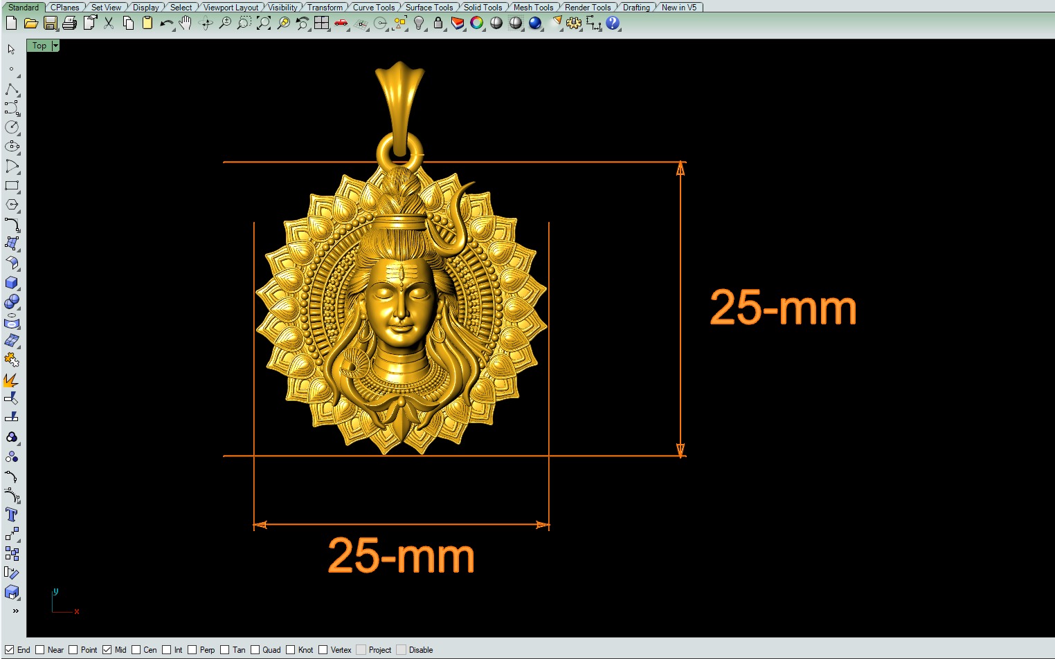 Shiva Pendant 3Dprint file-2 3D print model_3