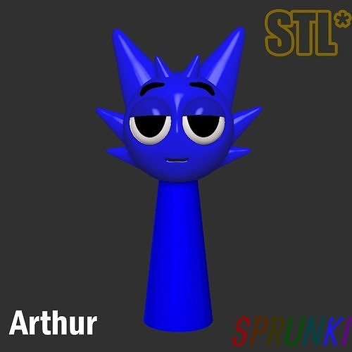 Sprunki Incredibox Arthur STL 3D Character Fanart 3D print model