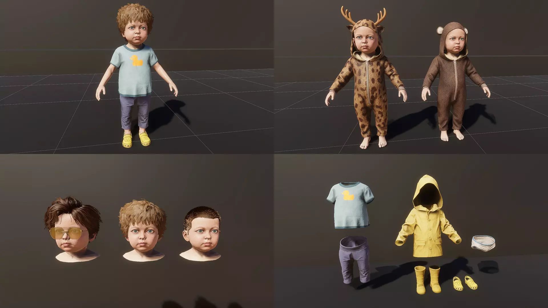 Baby Boy Low-poly 3D model_17