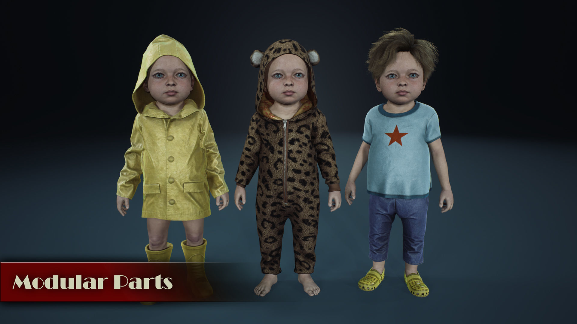 Baby Boy Low-poly 3D model_5