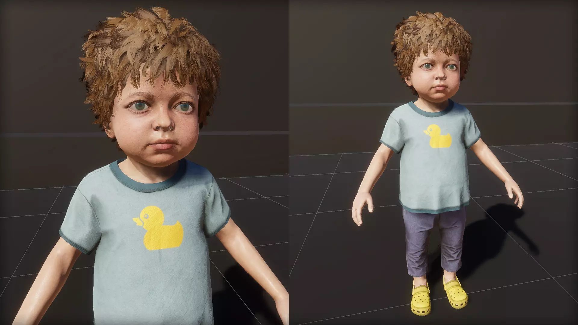 Baby Boy Low-poly 3D model_13