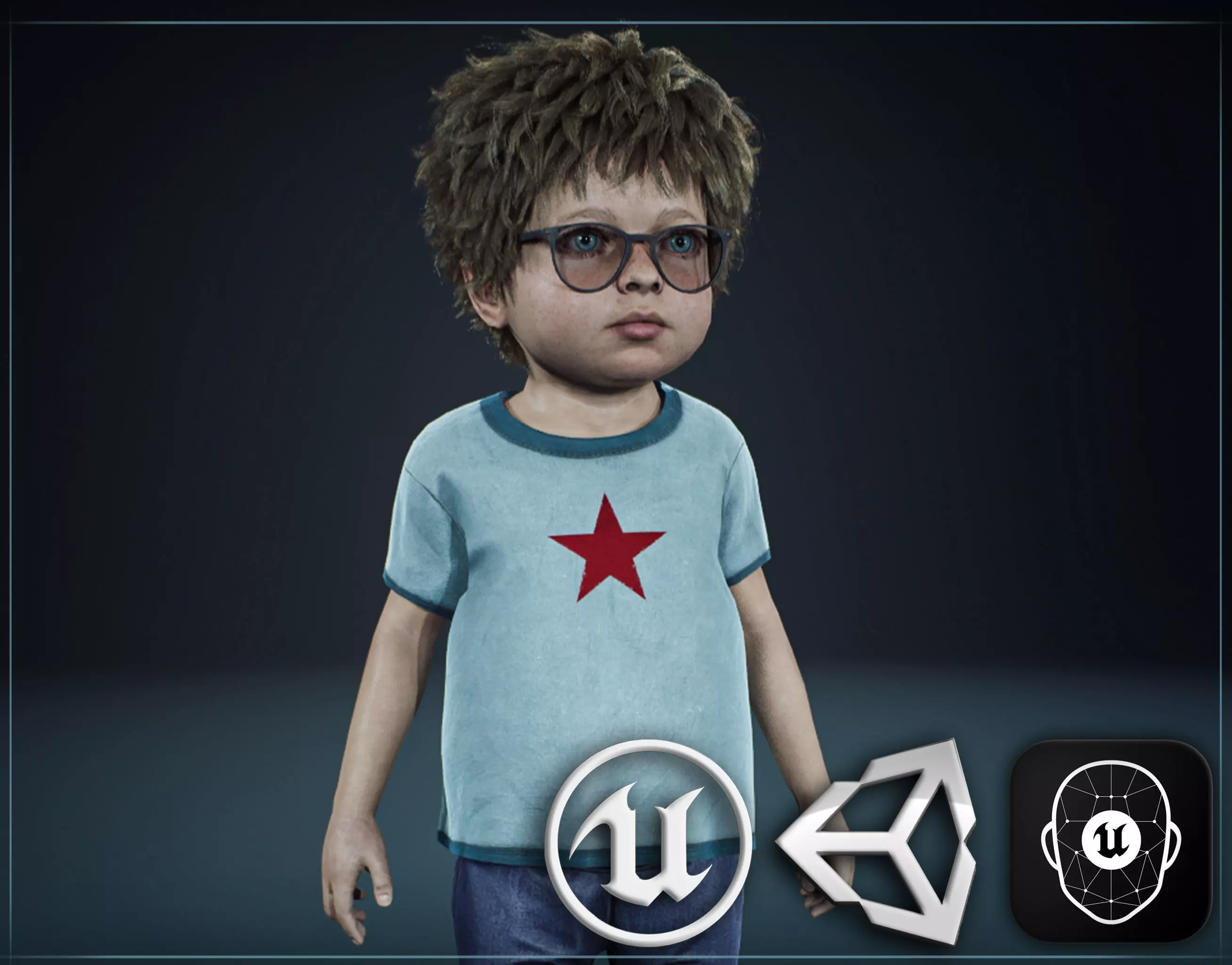 Baby Boy Low-poly 3D model_0