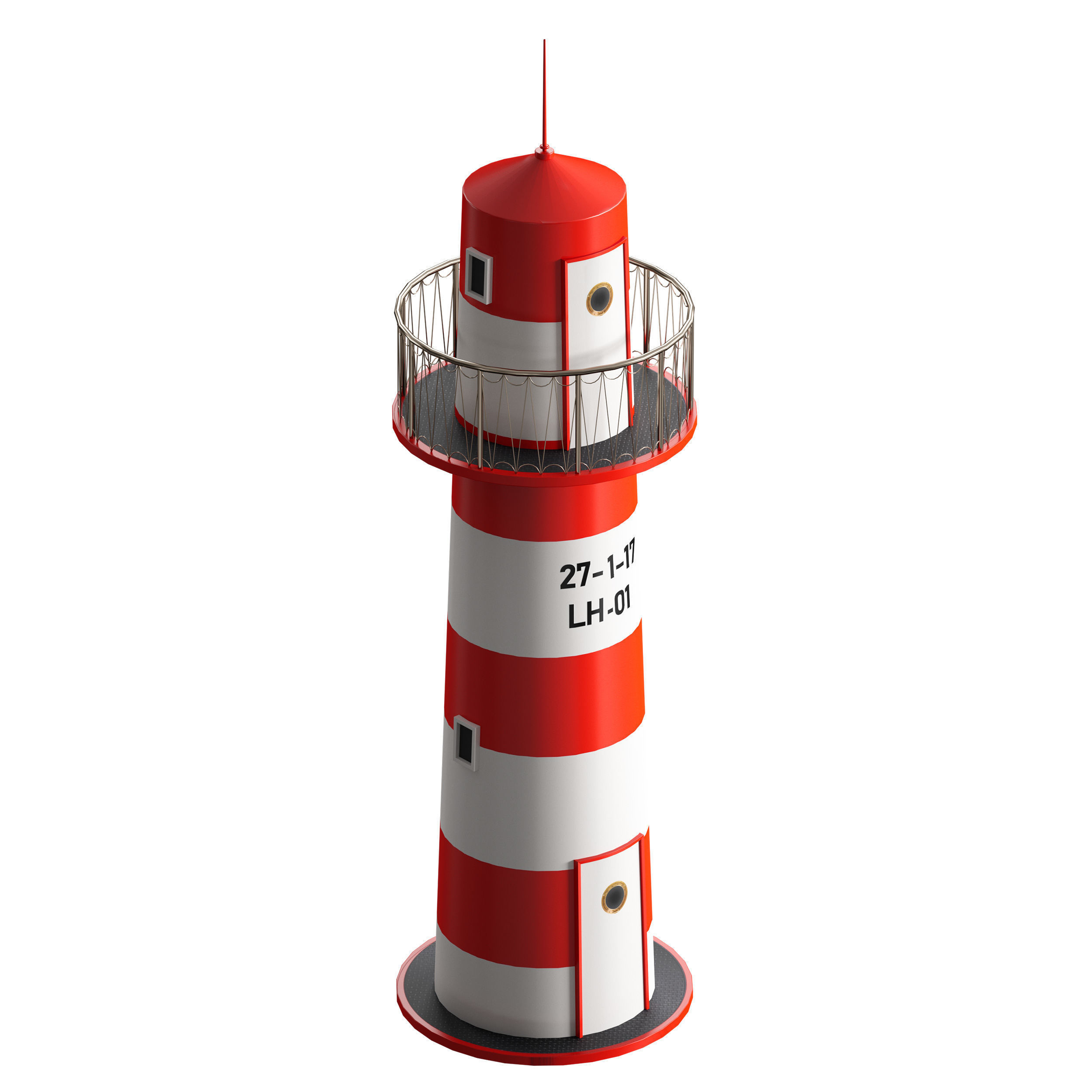Decorative lighthouse 3D model_4