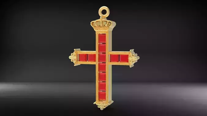 jusus cross stone pendent 3D model