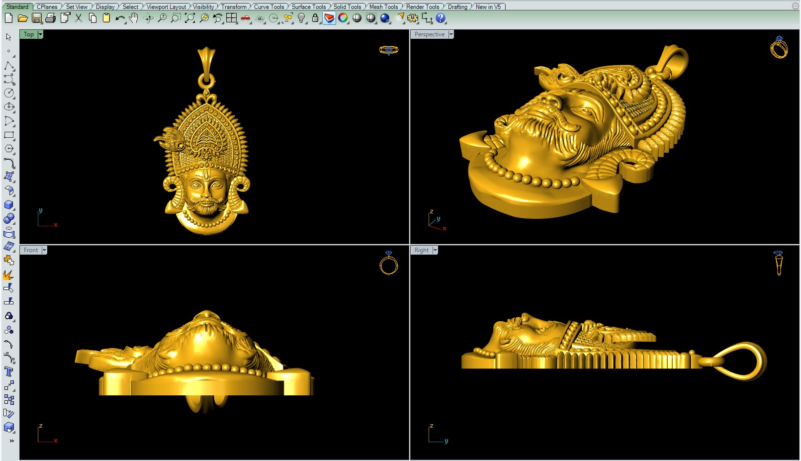Khatu Shyam Pendant File 3D print model_5