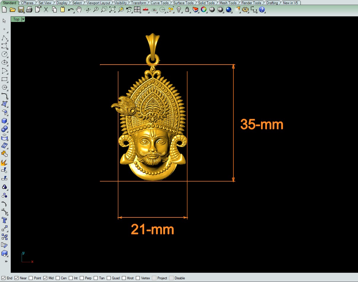 Khatu Shyam Pendant File 3D print model_3