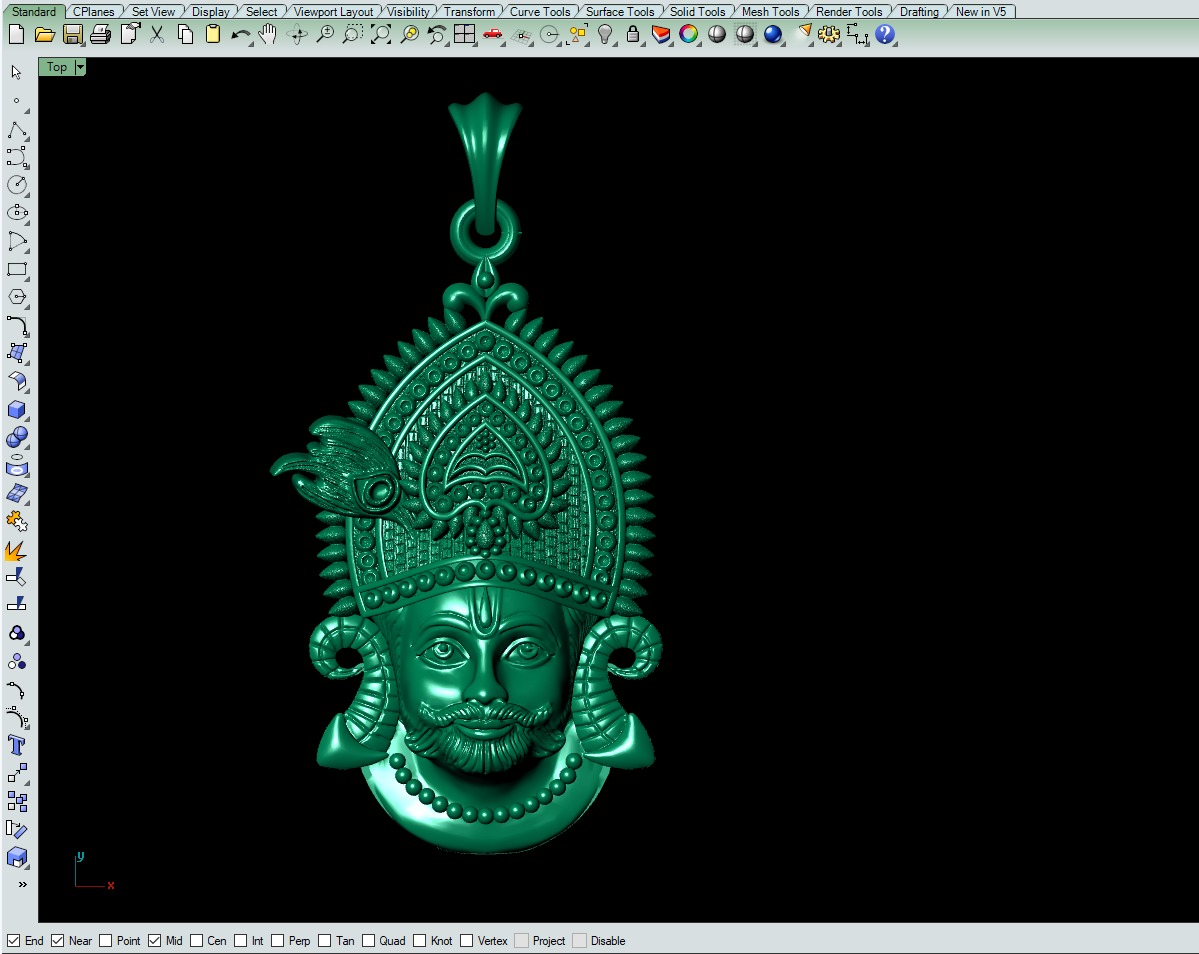 Khatu Shyam Pendant File 3D print model_2