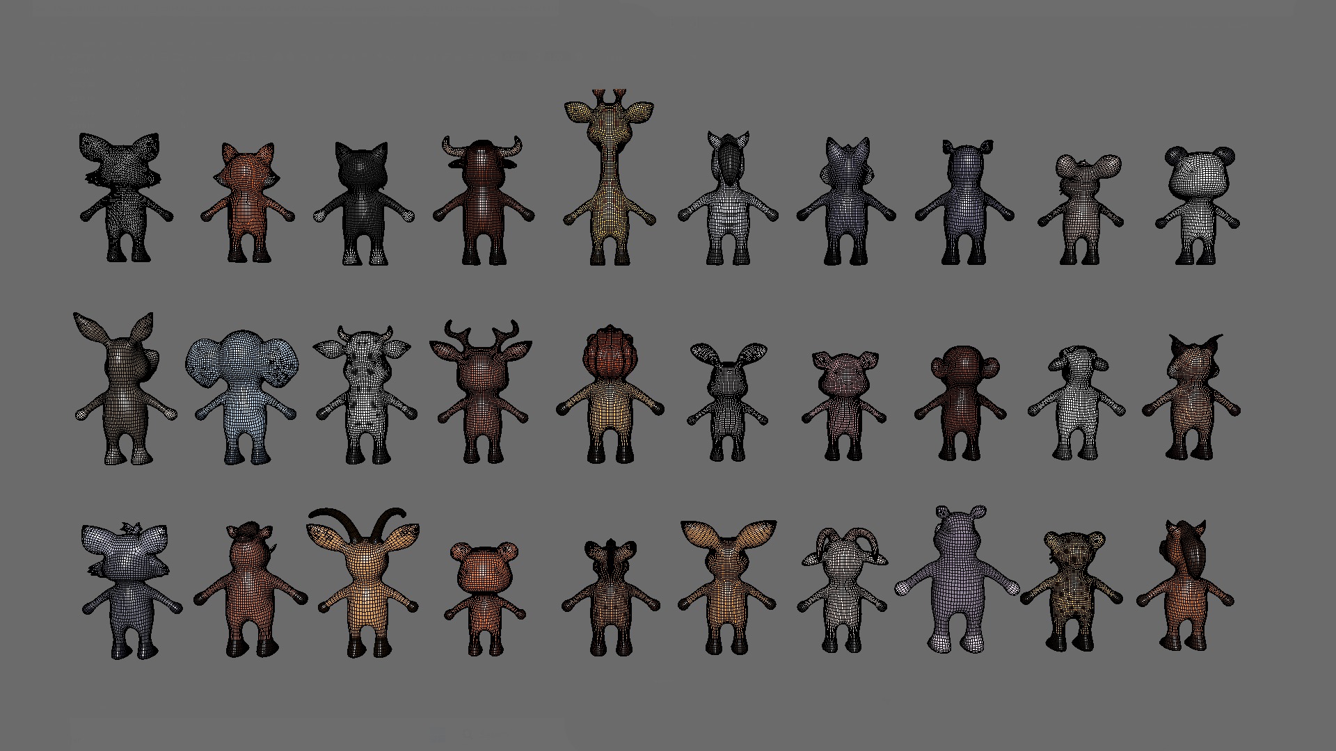 High-Quality 3D Cute Animal Character Pack 01 Low-poly 3D model_34