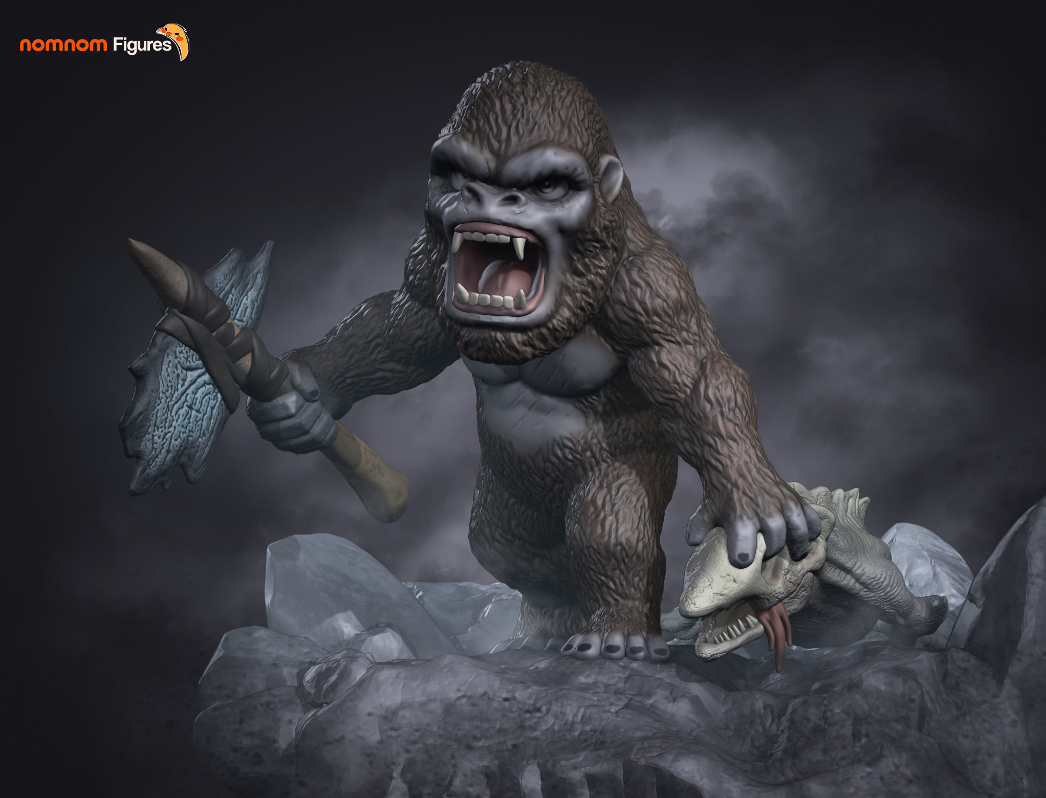 Chibi Kong VS Godzilla 3D print model_1