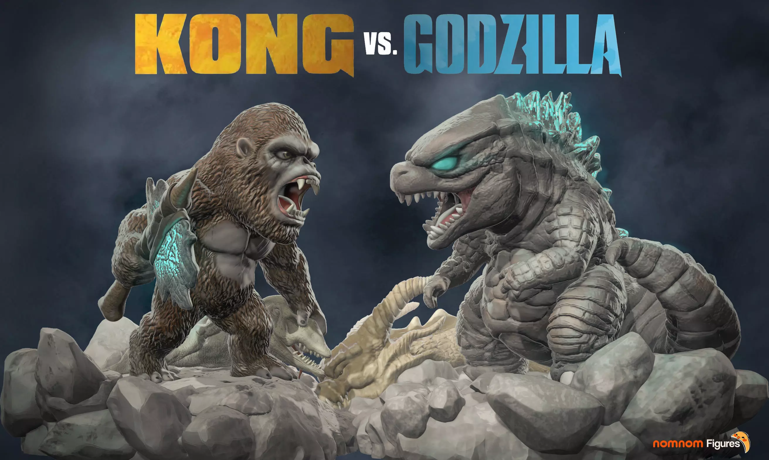 Chibi Kong VS Godzilla 3D print model_0