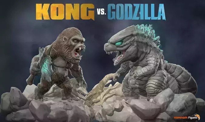 Chibi Kong VS Godzilla 3D print model