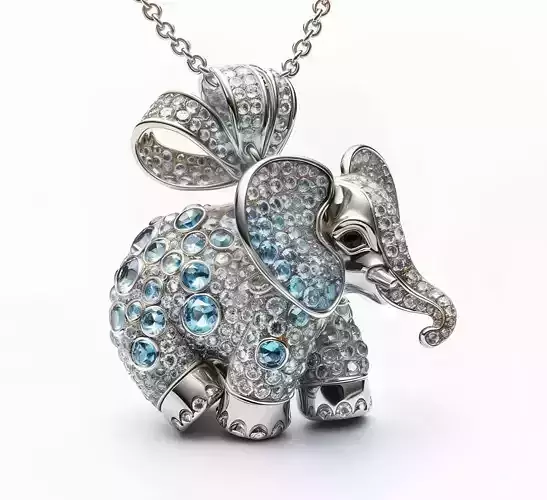 Elephant diamond pendant stylish animal pendant 