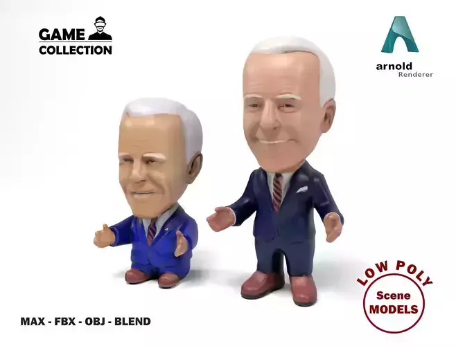 Joe Biden figures Low-poly 3D model