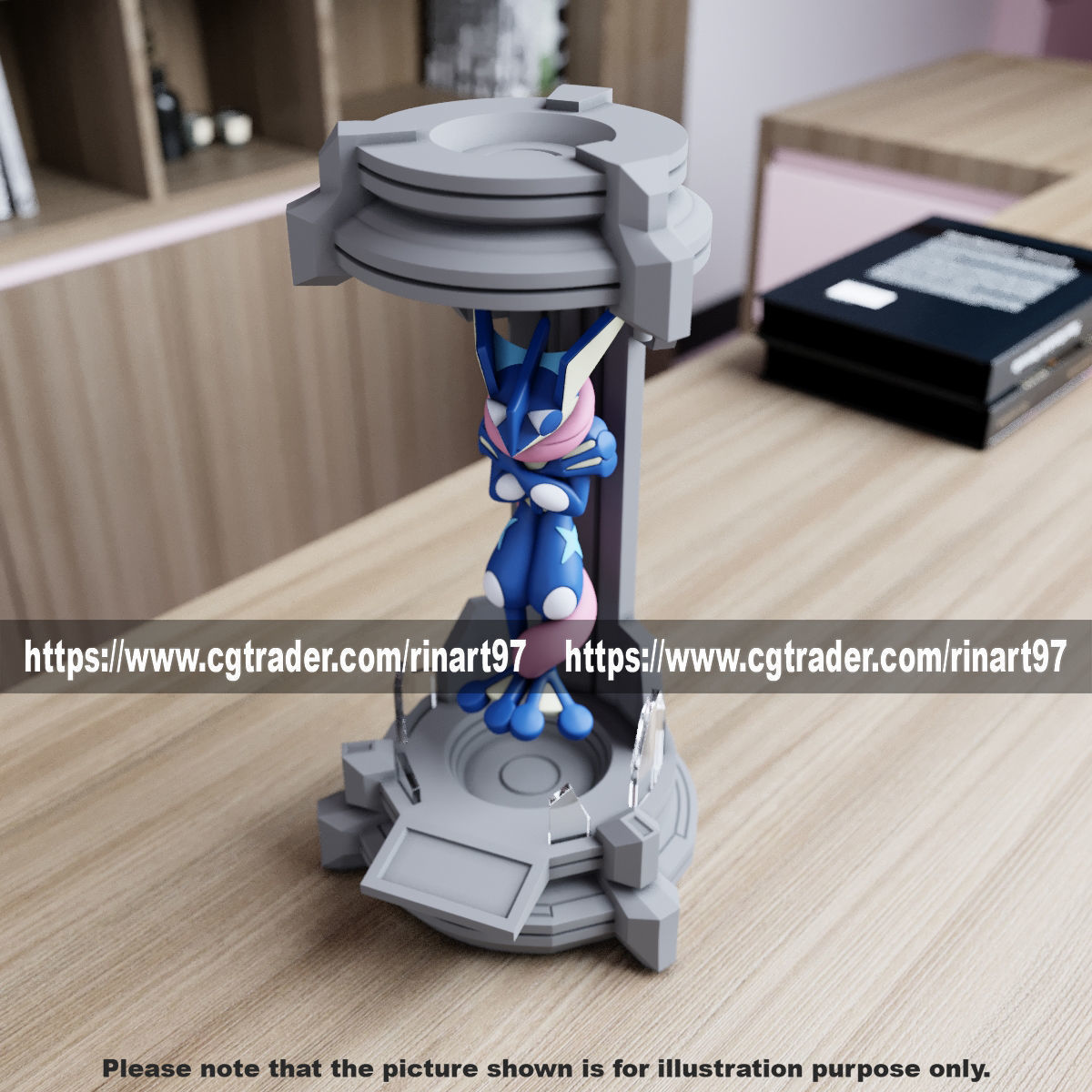 Greninja in the lab from pokemon 3D print model_12