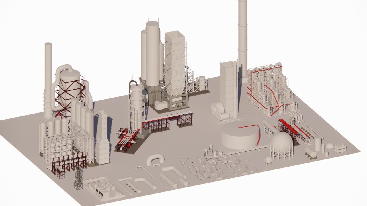 detailed and realistic representation of an industrial complex 3D model_6